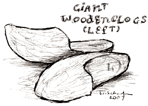 Book of Wine and Seizures - Giant Wooden Clogs by William J. Schafer